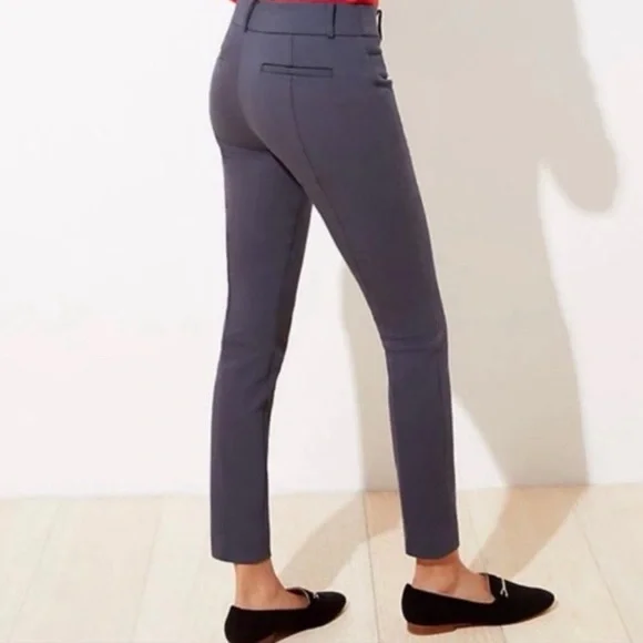 LOFT Marisa Skinny Slim Ankle Pencil Dress Pants Gray Size 8 - Picture 2 of 10
